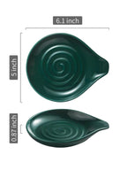 LAUCHUH Spoon Rest for Stove Top Cooking Spoon Holder for Kitchen Countertop Large Holder for Spatula, Spoons or Tongs, Farmhouse Decor, Christmas Gifts, Green
