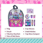 L.O.L. Surprise! Makeup Filled Backpack Set, Including Lip Balm, Nail Polish, Nail File, Hair Bows, and Other Accessories, Perfect for Parties, Sleepovers and Makeovers, Ages 3+, by Townley Girl