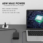 New Slim HP 65W USB C Laptop Charger Replacement for HP Spectre X360,Spectre,Elitebook x360,Elitebook,Chromebook,Elite x2,Envy,ProBook Travel Type C Power Cord Supply