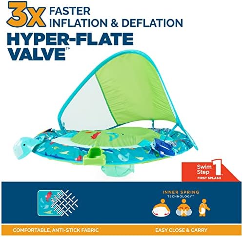 SwimWays Baby Spring Float Splash N Play, Baby Float with Canopy & UPF Protection, Baby Pool Toys & Swimming Pool Accessories for Kids 9-24 Months