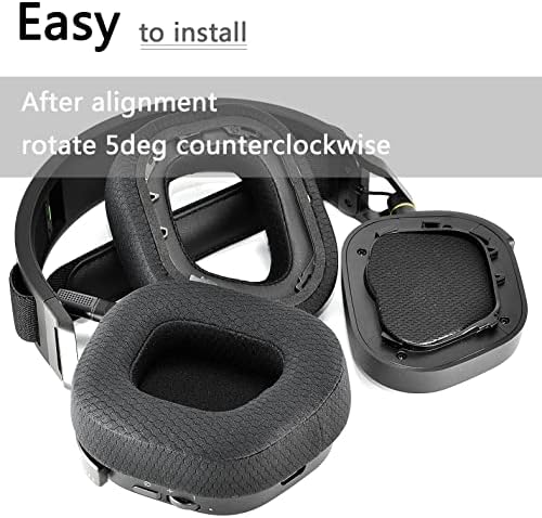 HS80 RGB Thicker Upgrade Quality Earpads - Replacement Ear Cushion Cup Compatible with Corsair HS80 RGB Wireless Headphone, High-Density Noise Cancelling Foam，Added Thicknes (Black Fabric)