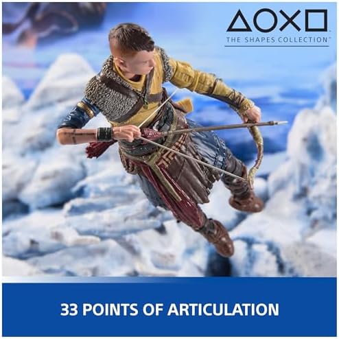 PlayStation God of War Ragnarok, 6” Atreus Action Figure with 4 Accessories, The Shapes Collection, for PS5 Fans & Collectors Ages 17+