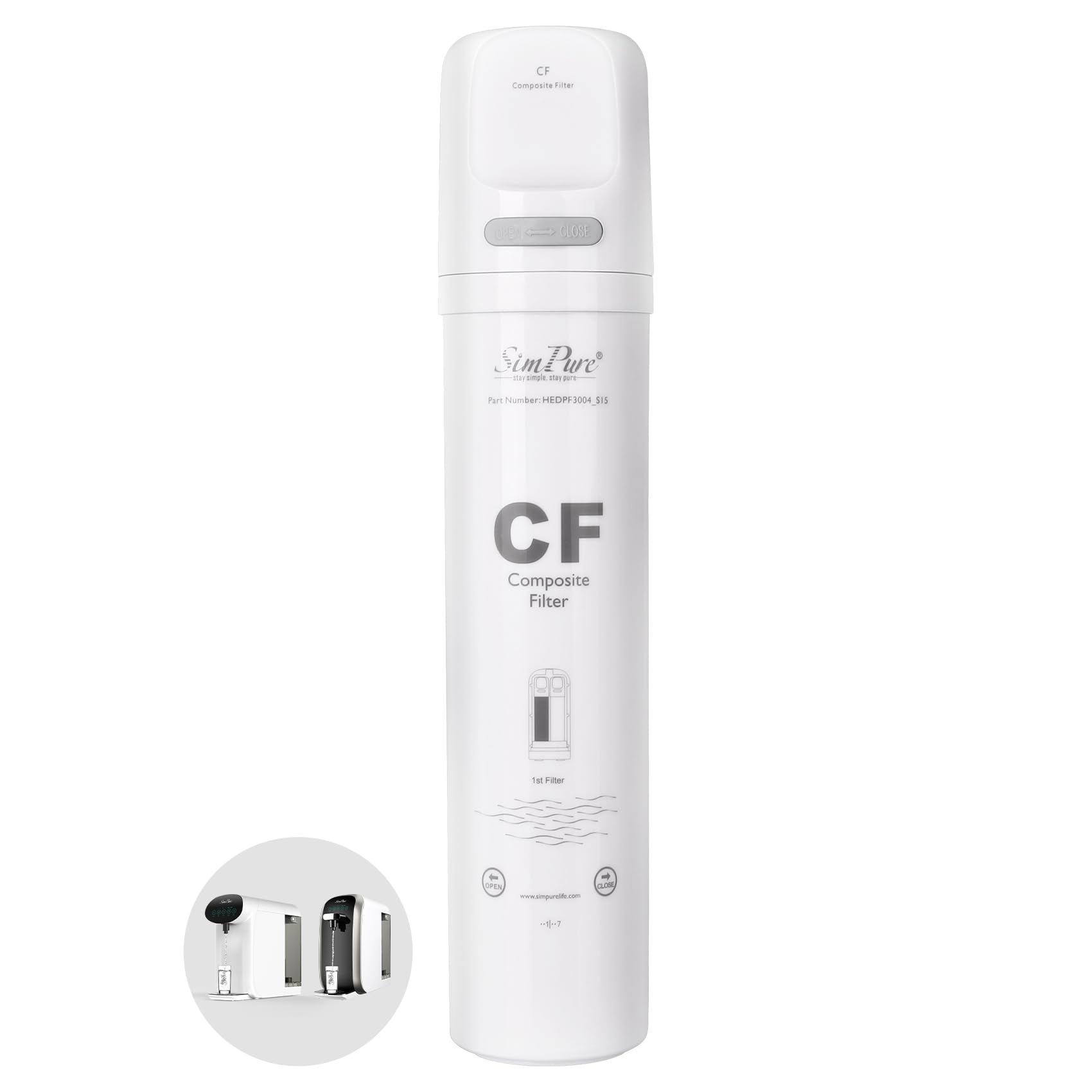 Original SimPure Y7/Y7P Series CF Filter Replacement Cartridge for SimPure Y7, Y7P-W, Y7P-BW, 6 Months Replacement Cartridge (1 Pack)