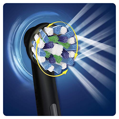 Oral-B Genuine CrossAction Replacement Black Toothbrush Heads, Refills for Electric Toothbrush, Angled Bristles for up to 100 Percent More Plaque Removal, Pack of 8