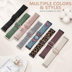 15 Pack Elastic Bands Compatible with Fitbit Sense & Versa Bands, Comfortable Nylon Solo Loop Replacement Strap for Women & Men