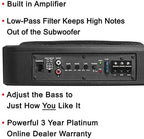 BOSS Audio Systems BAB10 Amplified Car Subwoofer - 1200 Watts Max Power, Low Profile, 10 Inch Subwoofer, Remote Subwoofer Control, Great for Vehicles That Need Bass But Have Limited Space
