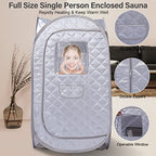 Smartmak Portable Sauna Tent, Foldable One Person Full Body Spa for Detox Therapy Without Steamer - Grey