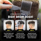 Fade Comb Left Handed Original Grade 1(3mm) Hair Blending Tool, Blend Hair at Home like a Barbershop, Blending Comb, Compatible with all Hair Clippers Men, Barber Accessories - BLEND FREND