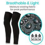 Vive Full Leg Compression Sleeves for Men & Women (Pair) - Knee, Calf, & Thigh Support Brace Wrap for Basketball, Football, Wrestling - Footless Long Running Accessories for Shin Splints (Medium)