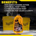 Meguiar's Gold Class Car Wash - Professional Results in Foam Cannon or Bucket - Get a Clean and Glossy Finish That is Safe for All Paint Types - 64 Oz