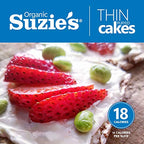 Suzie's Organic Brown Rice Cake Thins|12 Pack|Unsalted Sodium Free|USDA Organic, NON-GMO, Fat-Free, Sugar-Free, Gluten-Free|Low-Calorie Snack-16 Calories Per Slice|Bread & Cracker Replacement