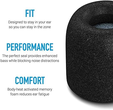 Comply Memory Foam Replacement Earbud Tips for Beats Powerbeats Pro, Beats Flex, Beats X, Powerbeats 1, 2, 3| Ultimate Comfort, Secure Fit, Superior Noise Isolation | Black, Medium (3 Pairs)
