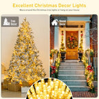 JMEXSUSS 200 LED Christmas String Lights Indoor Outdoor, Connectable Warm White Christmas Lights Clear Wire, 66 Ft Twinkle Fairy String Lights Plug in for Bedroom Wedding Christmas Tree Decorations