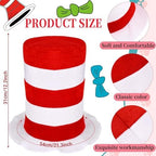 4 Pcs Cat Costume Set Include Top Hat,Oversized Bowtie with Fur,Gloves and Tail for Kids World Book Day Dress Up