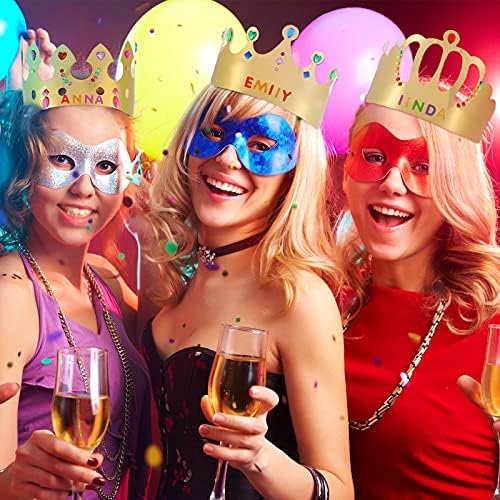 Paper Princess Prince Crowns for Kids Birthday Party Hats Gold for Boys Girls DIY Crown Supplies (Classic Style,34 Pieces)