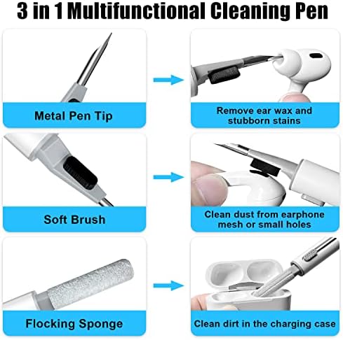 [3 Pairs] Replacement Ear Tips for AirPods Pro and AirPods Pro 2nd Generation with Noise Reduction Hole, 3 in 1 Cleaner Kit for AirPods 1 2 3 Pro/Pro 2, Silicone Ear Tips for AirPods Pro (S/M/L)