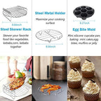 9 Inch Air Fryer Accessories XL 10 PCS with Cupcake Pan, Pizza Pan, Silicone Baking Cup, Recipe Cookbook, 100Pcs Parchment Paper for 5.3Qt - 6.8Qt and Larger Size Phillips Air Fryer Instant Pot