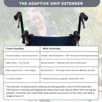 Wheelchair Handle Extenders, (400lbs Weight Capacity) Adjustable Wheel Chair Accessories Adults - Stroller Handle Extender, Extendable Handle for Wheelchair, Rallator & Stroller (with Brake)