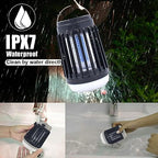 2pack Solar Bug Zapper Light Bulb,3 in 1 Mosquitoes Killer USB Rechargeable Camping Light Flashlight,IPX6 Waterproof Portable Light Bulb Zapper for Doorway,Corridor,Balcony,Patio (Black)