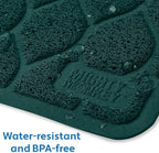 MIGHTY MONKEY Waterproof BPA Free Cat Litter Box Trapping Mat, Easy Clean Floors, Textured Backing, Soft on Sensitive Kitty Paws, Cats Accessories, Less Waste, Stays in Place, 35x23, Hunter Green
