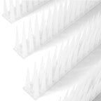 OFFO Clear Bird Spikes Pigeon Outdoor Spikes for Cat Keep Birds Raccoon Woodpecker Off Covers 8 Feet, Frosted White