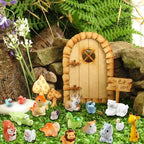 40pcs Mini Resin Animal 40 Styles Tiny Resin Animals Miniature Little Small Animal Figures Bulk for Micro Fairy Garden Landscape Accessories Dollhouse Hide Crafts Decor Aquarium Toys