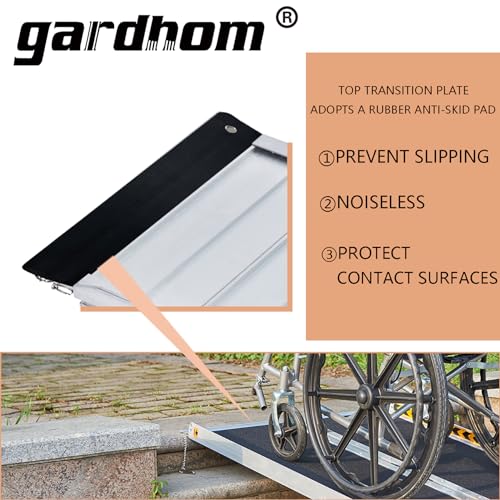 Portable Wheelchair Ramp 2FT, Anti-Slip Aluminum Folding Handicap Ramp Wheel Chair Ramp for Home Steps Wheelchair Ramps for Home Entrance Threshold Doorways Stairs Curbs Scooter