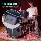KLAW Bass Drum Rug Anchor - Completely Stops Drum Creep | Works on Every Drum Mat, Drum Rug & Carpet | Pocket Drum Accessories For Kick Drums | Gift Ready Drum Set Brake Accessory (Black, Regular)