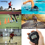 PULIVIA Sports Stopwatch Timer Single Lap Split Digital Stopwatch for Coaches Swimming Running Sport Training Stopwatch, Black