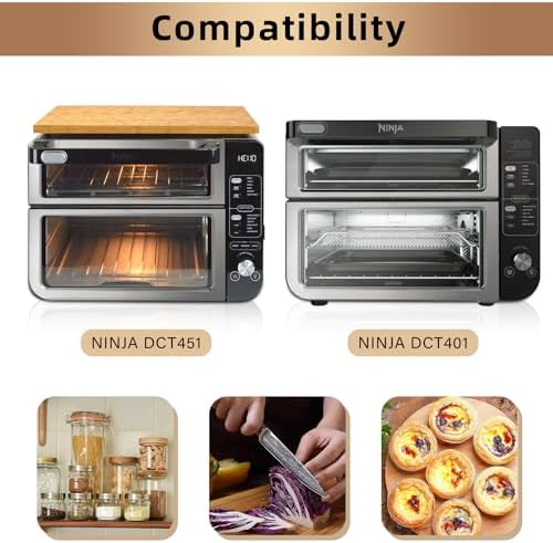 Bamboo Cutting Board Compatible with Ninja DCT401 DCT402 DCT451 Double Oven, Heat Resistant Cutting Board for Convection Toaster Oven, Air Fryer Accessories Compatible with Ninja Oven, Reclaim Space