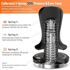 CAPMESSO Espresso Tamper 58.35mm: Coffee Tamper for Breville Espresso Machine With Calibrated 3 Spring Loaded - 30lbs Espresso Accessories Tamper with Sound Feedback, Stand & Ripple Base (58.35mm)