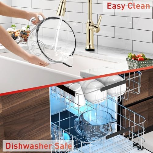 Glass Bowl Compatible With KitchenAid 4.5-5QT Tilt-Head Stand Mixers, Glass Mixing Bowl Replacement with Measurement Markings & Pour Spout for Kitchen Aid Mixer Accessory, Microwave & Freezer Friendly