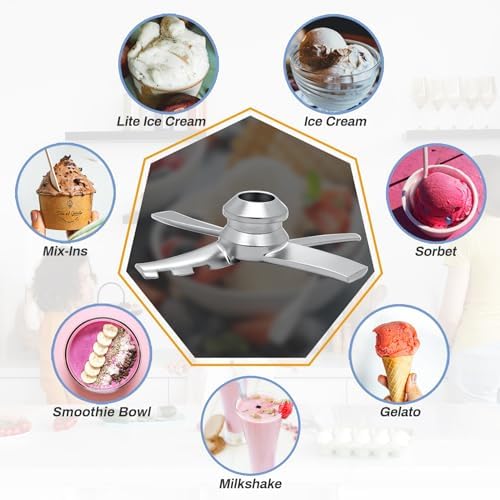 NANOBABY Replacement Paddle Blade Compatible with Ninja Creami NC300 Series Ice Cream Makers, Mixing Blade Paddle Replacement for Ninja NC299AMZ NC301 CN305A CN301CO, Stainless Steel, Silver
