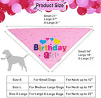 ADOGGYGO Dog Birthday Party Supplies, Boy Girl Dog Birthday Hat with Numbers Dog Pet Birthday Bandana Hat Bow Set for Large and Extra Large Dogs (X-Large, Pink)