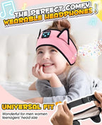 Kids Headphones, Headband Headphones for Children Baby & Toddlers, Bluetooth Toddler Headphones Wireless and Wired Playback 3.5 MM Jack for School, Stretchy & Comfy Travel Accessories