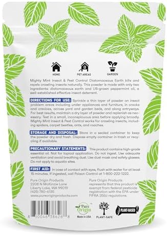 Mighty Mint Insect & Pest Control, Diatomaceous Earth Peppermint Powder, 1 lb