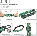 Hotsky Tactical Dog Leash Heavy Duty for Medium Large Dogs That Pull,4-6Ft Strong Bungee Shock Absorbing No Pull Dog Leash with Padded Double Handle and Car Seatbelt,Leaves