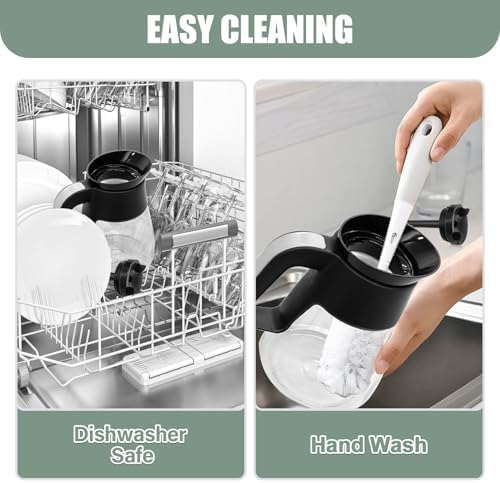 10-Cup Glass Carafe Replacement Compatible with Ninja CM401 CM371 CP301 Specialty Hot & Iced Coffee Makers, Replacement 50 oz Coffee Pot with Brew-Through Lid for Ninja CM300 CM400 CP300 CF091