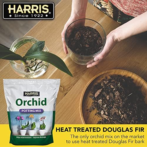 Harris Premium Orchid Potting Mix, Optimal Coarse Mix for All Types of Orchids, 4qt