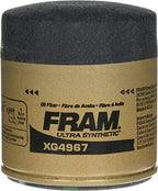 FRAM Ultra Synthetic Automotive Replacement Oil Filter, Designed for Synthetic Oil Changes Lasting up to 20k Miles, XG4967 with SureGrip (Pack of 1)