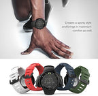 MoKo Suunto Core Watch Band, Classic Replacement Soft Wrist Band Strap with Metal Clasp for Suunto Core Smart Watch, Fits 5.51"-9.06" (140mm-230mm) Wrist, All Black