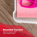 IRIS USA Board Game Storage Craft Organizer Box with Snap-Tight Latch Lid, 10-Pack Portable Plastic Case Bin for Puzzles, Magazines, Hobbies, Art Supplies, Fits 8.5" x 11" & A4 Papers, Slim, Clear