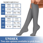 CHARMKING Compression Socks for Women & Men (8 Pairs) 15-20 mmHg Graduated Copper Support Socks are Best for Pregnant, Nurses - Boost Performance, Circulation, Knee High & Wide Calf (S/M, Multi 55)