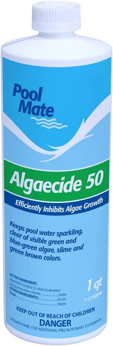 Pool Mate 1-Quart 4-Pack Premium Algaecide 50, Algaecide for Pool, Made in USA