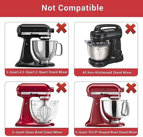 Flex Edge Beater Accessories and Attachments for KitchenAid 6 Quart Bowl-Lift Stand Mixer, Pastry Paddle Attachment for Kitchenaid, Dishwasher Safe, White