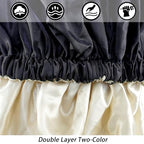 Satin Bonnet Silk Bonnet Hair Bonnet for Sleeping-Slouchy Beanie Hat Satin Sleep Cap for Women's Natural & Curly Hair(2Pcs Black)
