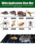 SEEKBIT 6 Pack Rat Sticky Traps(M Size), Black Catching Mouse Glue Trap for Mice and Rats, Enhanced Stickiness Trapping Pads Work for Snakes Spiders Roaches House Rodent Pest Control - 23.62x11