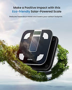 RENPHO Scale for Body Weight and Fat Percentage, No Battery Replacement Solar Power Digital Bathroom Smart Scale Bluetooth Body Fat Scale, Body Composition Monitor with App 400lbs-Elis