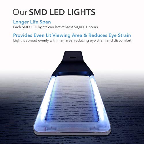 MagniPros See Things Differently 6X Magnifying Glass with Anti-Glare Lens &Fully Dimmable LEDs- Evenly Lit Viewing Area-Perfect for Small Prints, Low Vision Seniors, Macular Degeneration