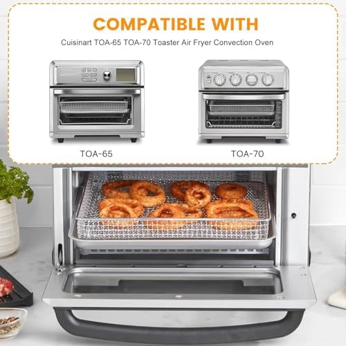 GWY Air Fryer Wire Rack for Cuisinart TOA-65 70 Air Fryer Convection Toaster Oven, 12.4''*11'' Air Fryer Stainless Steel Basket Tray Accessories Replacement Parts, Dishwasher Safes